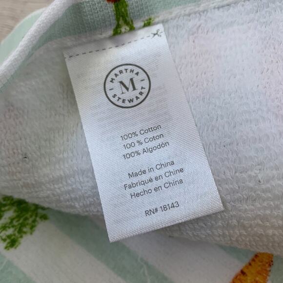 Martha Stewart Striped Carrot Kitchen Hand Towel Set of 2 16x24" Cotton - Picture 9 of 9